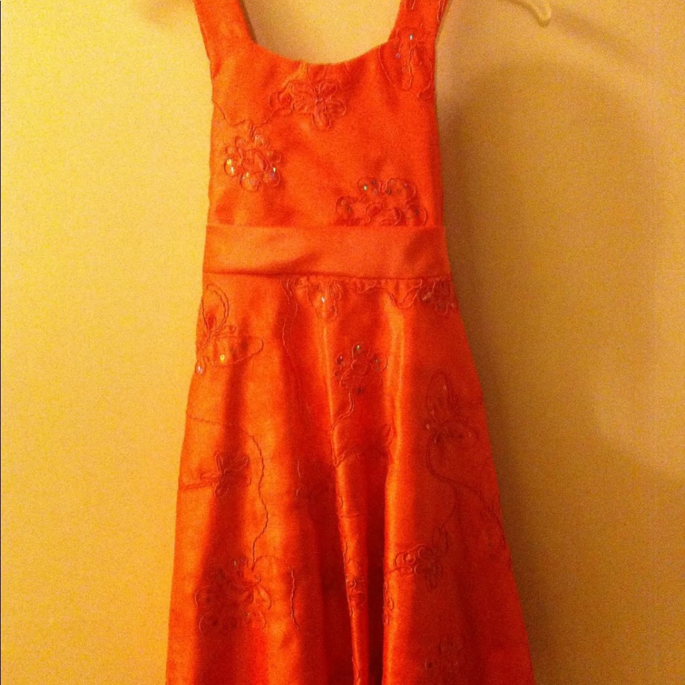 RARE EDITIONS Size 8 Coral Special Occasion Dress CDW $78 EUC - Picture 7 of 9